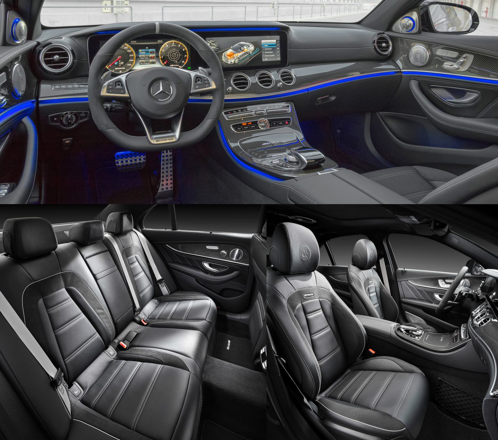 Mercedes-AMG E 63 S 4MATIC+, Interior ;Kraftstoffverbrauch kombiniert: 9,2 – 8,9l/100 km; CO2-Emissionen kombiniert: 209 - 203 g/km Mercedes-AMG E 63 S 4MATIC+, interior; Fuel consumption combined: 9,2 – 8,9 l/100 km; Combined CO2 emissions: 209 - 203 g/km