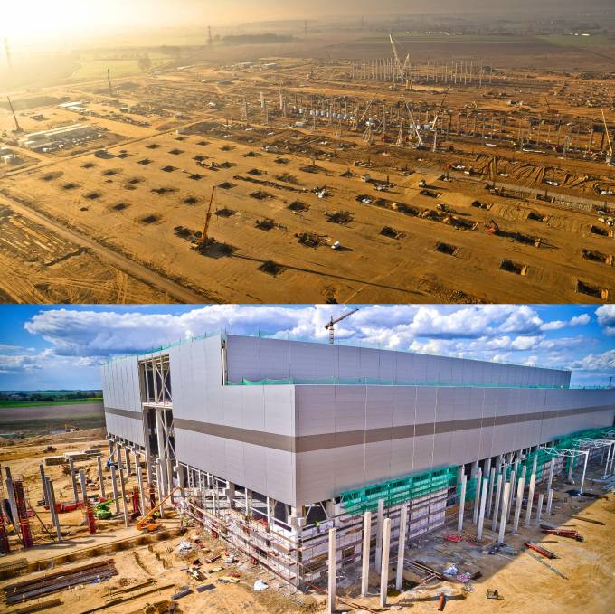 50 ezer m3 betont használtak fel a gyár felépítéséhez. A 4000 tartóoszlop mindegyikét 16 méter mélyre fúrták le a talajba